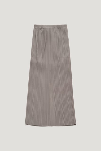PLEATS LONG SKIRT_MINERAL GRAY