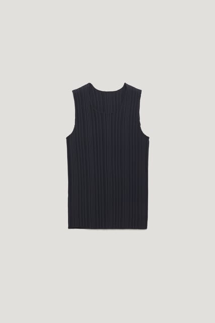 PLEATS SLEEVELESS_DARK NAVY