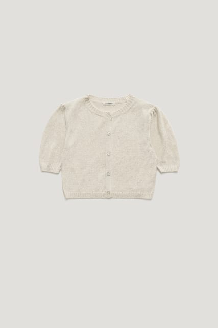 TATE LINEN CROP CARDIGAN_NATURAL IVORY / 122,000