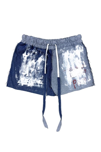 Handwritten & Hand-Painted Denim Mini Skirt