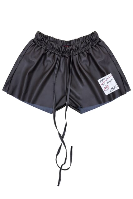 PAX DARK BROWN LEATHER SHORT PANTS