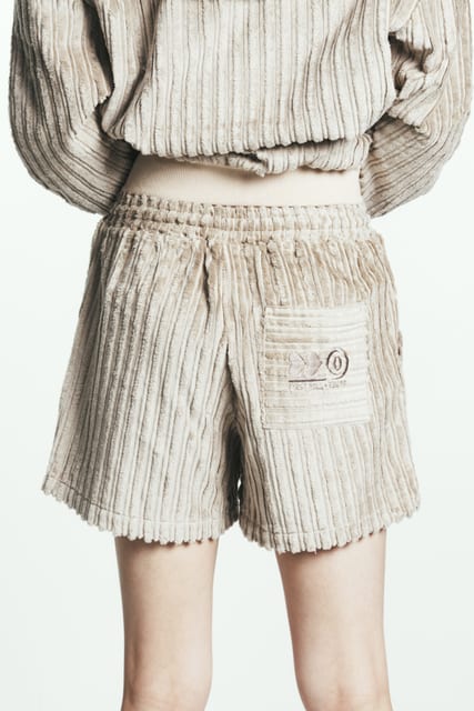 COTTON STRIPE FUR SHORT