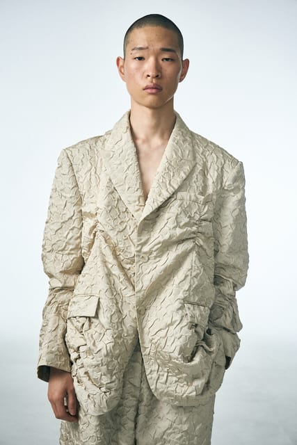 SHIRRING RAINDROP JACKET_BEIGE