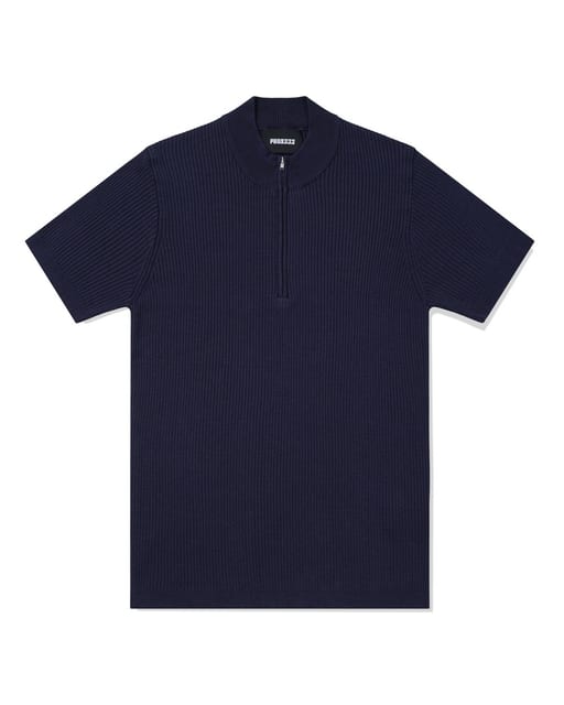 M Slim Fit Half Zip Knit/Navy