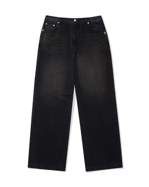 M Straight Fit Denim Pants/Black