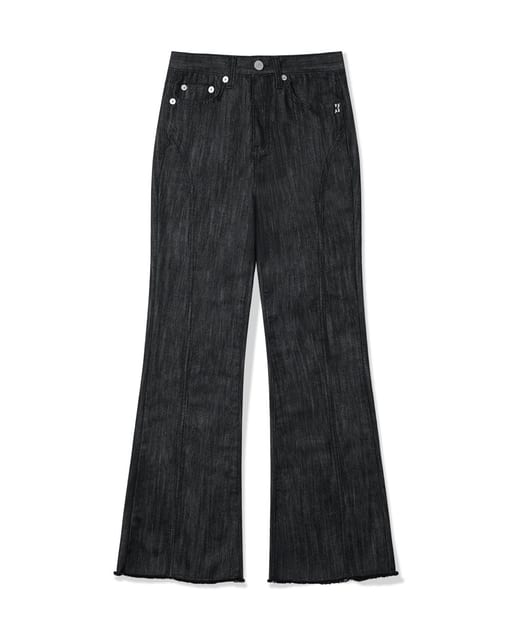 W Flare Fit Denim Pants/Black