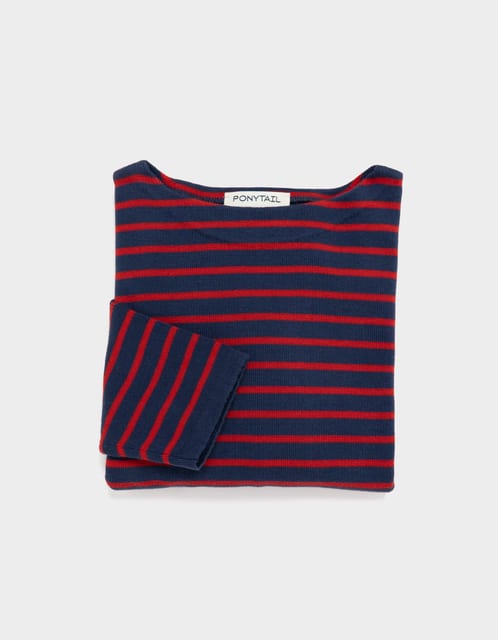 Côte Bateau Stripe Knit (Navy & Red)