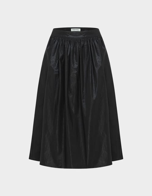 Moana Cotton Shirring Skirt (Black Stone)