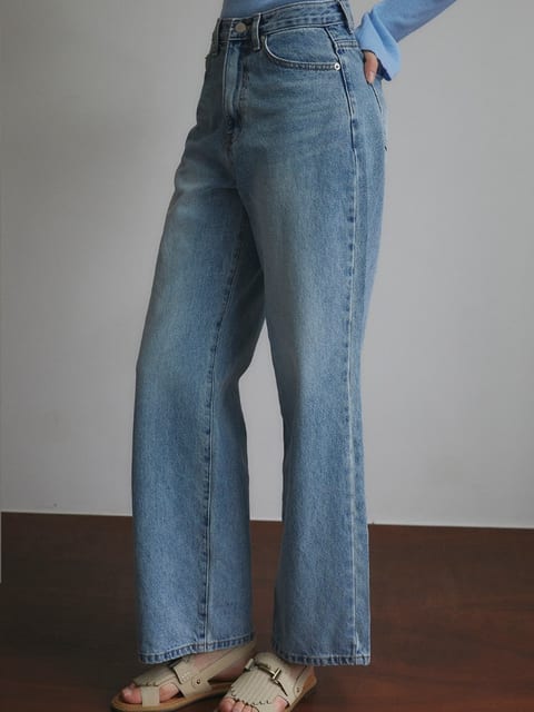 Vintage Washing Straight Fit Denim