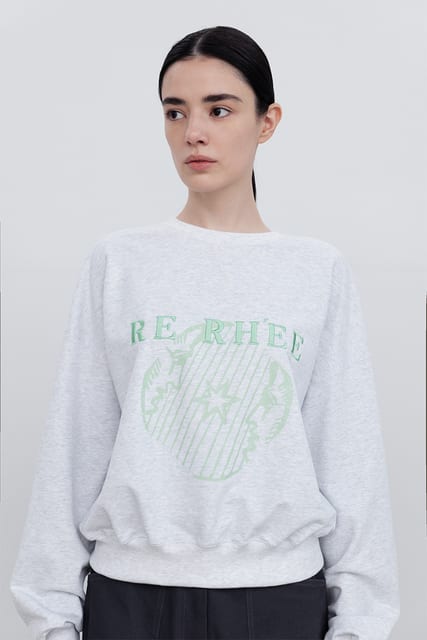 ROUND NECK LOGO SWEATSHIRT MELANGE GREY