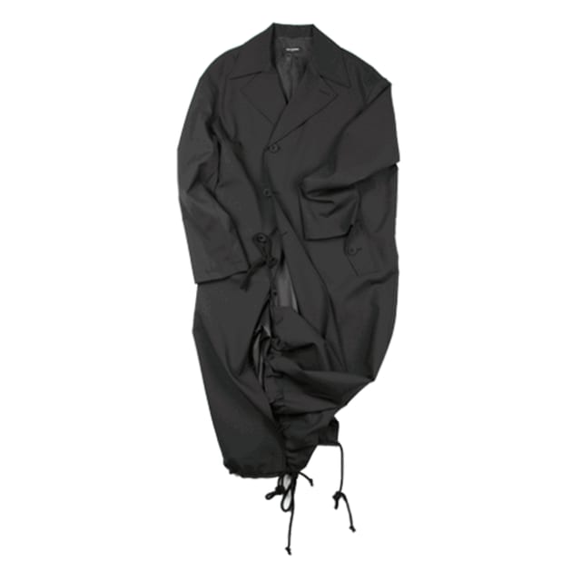 String Hem Double Wool Coat