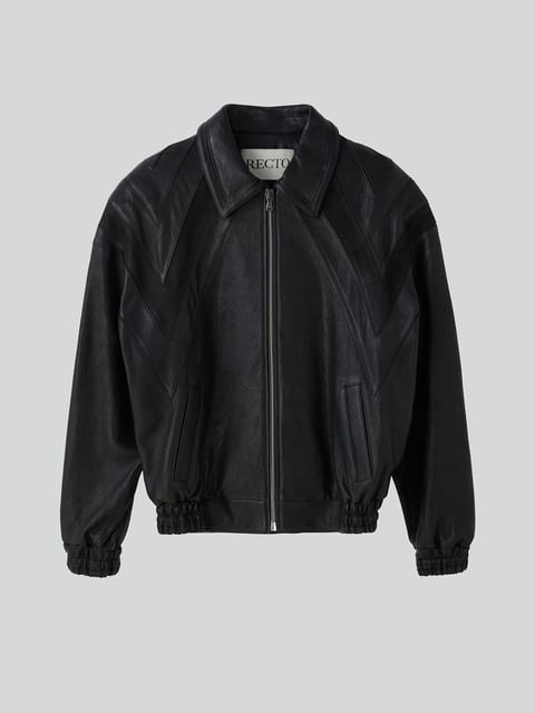 70S LUCAS LEATHER BOMBER JUMPER (BLACK)