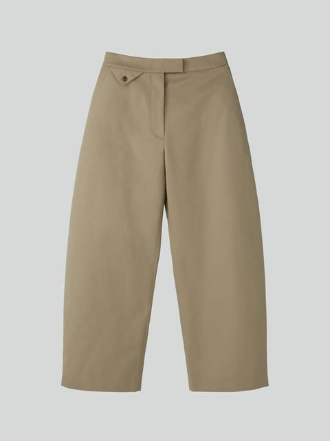 HIGH-RISE CURVED LEGS PANTS (KHAKI BEIGE)