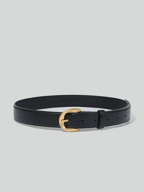 SIGNATURE ROUND BUCKLE BELT (GOLD)