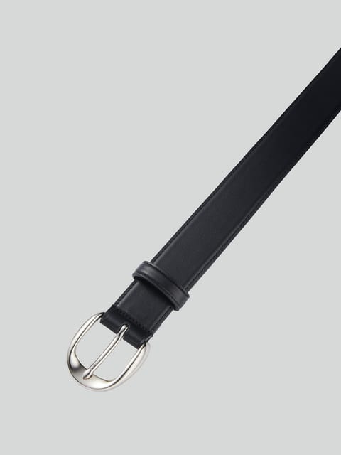 SIGNATURE ROUND BUCKLE BELT (SILVER)