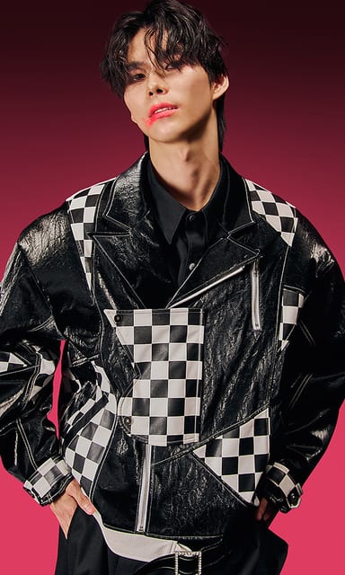 Check color combination R rider jacket Black&White- custom-made