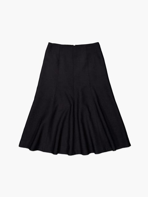 BOUCLE FLARE SKIRT_BLACK