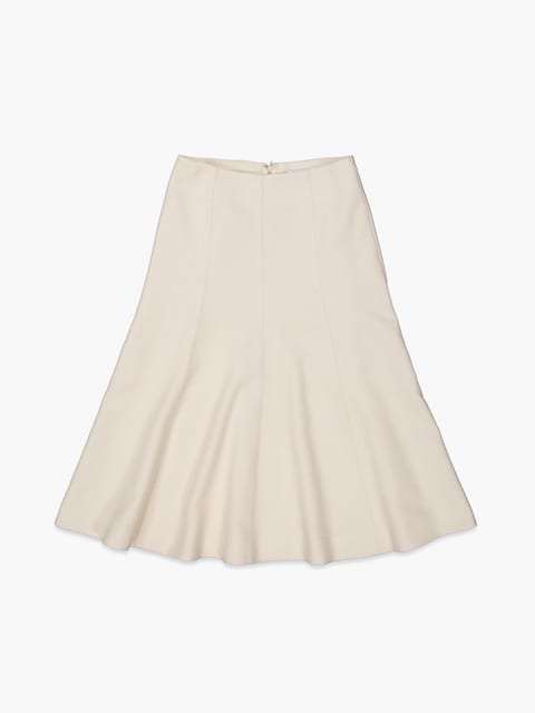 BOUCLE FLARE SKIRT_OATMEAL