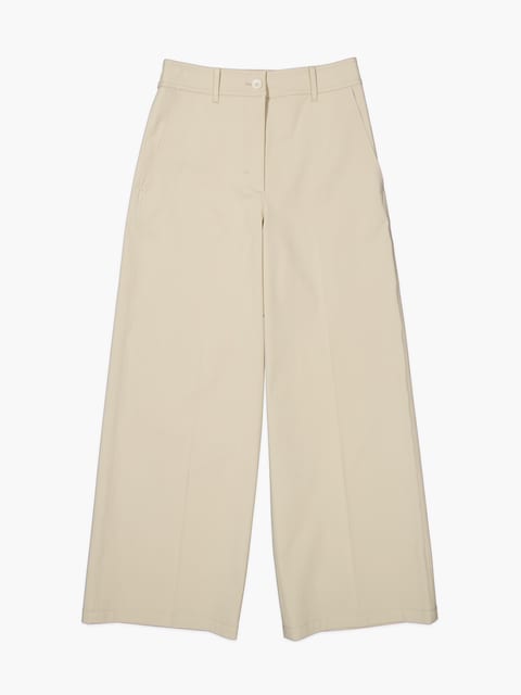 COTTON BLEND WIDE PANTS_LIGHT BEIGE
