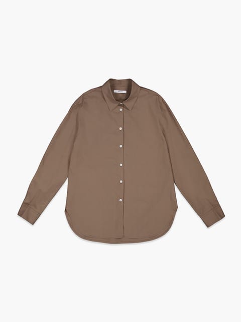 POPLIN COMBI SHIRT_COCOA