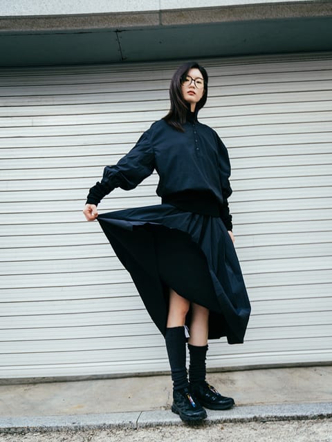 RIBBED KNIT LEG WARMER_DARK GREY