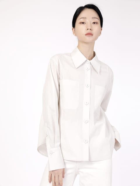 [주문제작] RECYCLED PINTUCK SHIRTS_LIGHT GREY