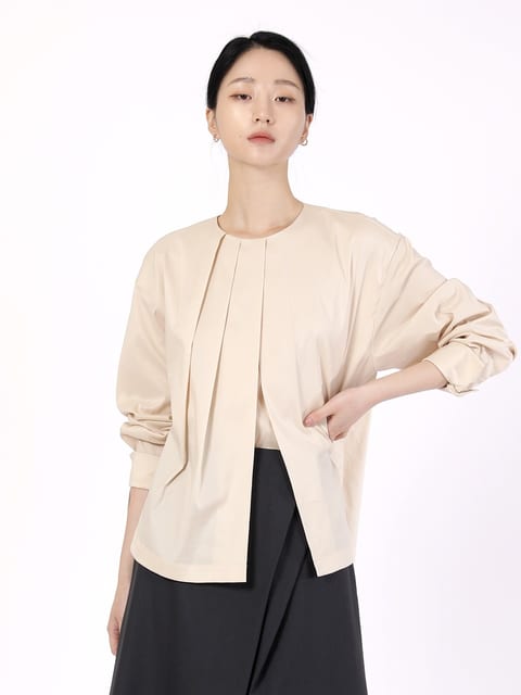 [주문제작] COTTON LAYERED BLOUSE-BEIGE