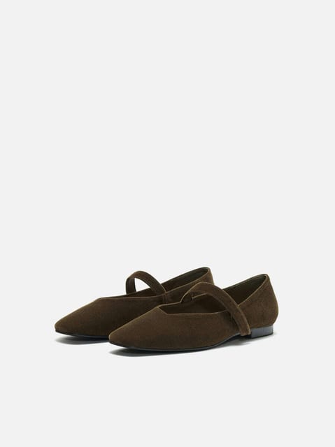 Rowie mary jane shoes Velvet Khaki