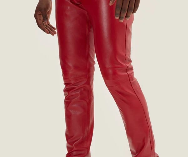 Lambskin Leather Pants Red