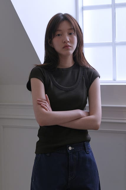 [11TH] Cap Sleeve T-Shirt_Brown