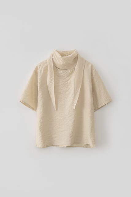 [13TH] Scarf Blouse_Beige
