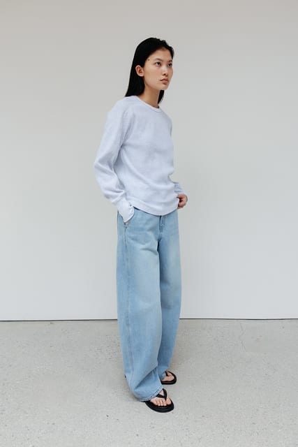 [2ND] Light Blue Curved Denim Pants_Light Blue