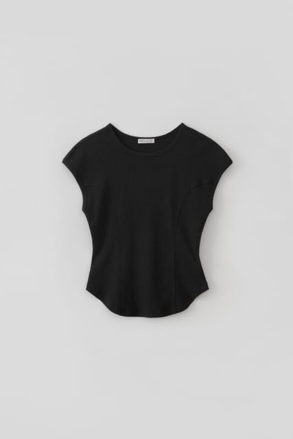 [8TH] Cap Sleeve T-Shirt_Black
