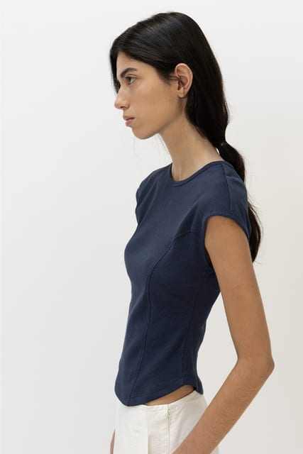 [9TH] Cap Sleeve T-Shirt_Navy