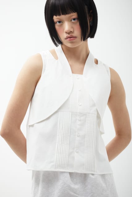 DOUBLE VEST BLOUSE (white)