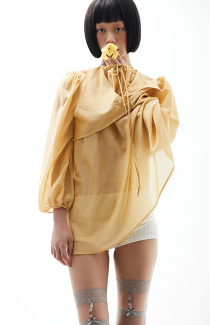 SILK COTTON BLOUSE (yellow)