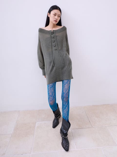 STRING KNIT DRESS (green)
