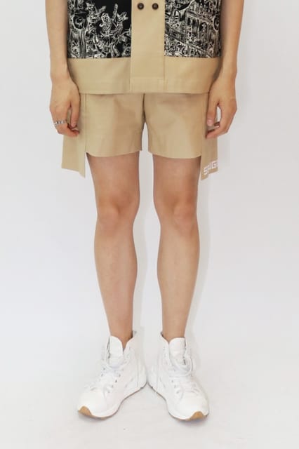 베이지 크롭 카고 팬츠