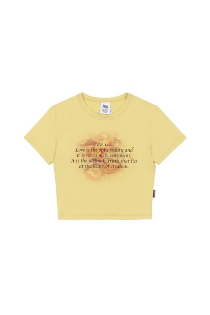 Cheesy Words Crop Top Eggshell