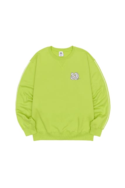 Monogram Satin Applique Sweatshirt Lime