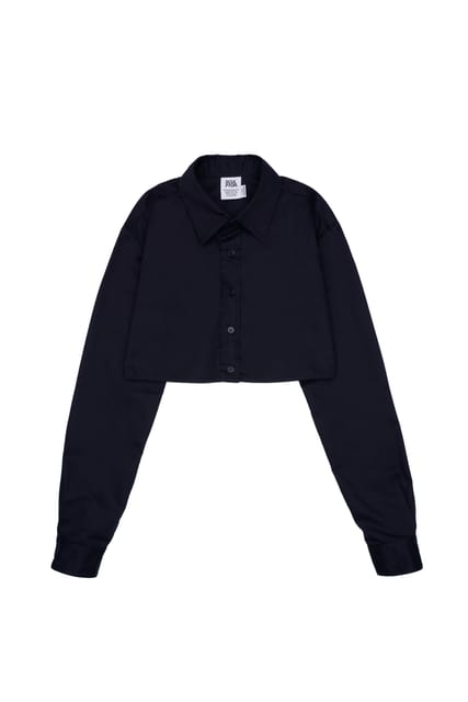Slim Crop Shirt Navy