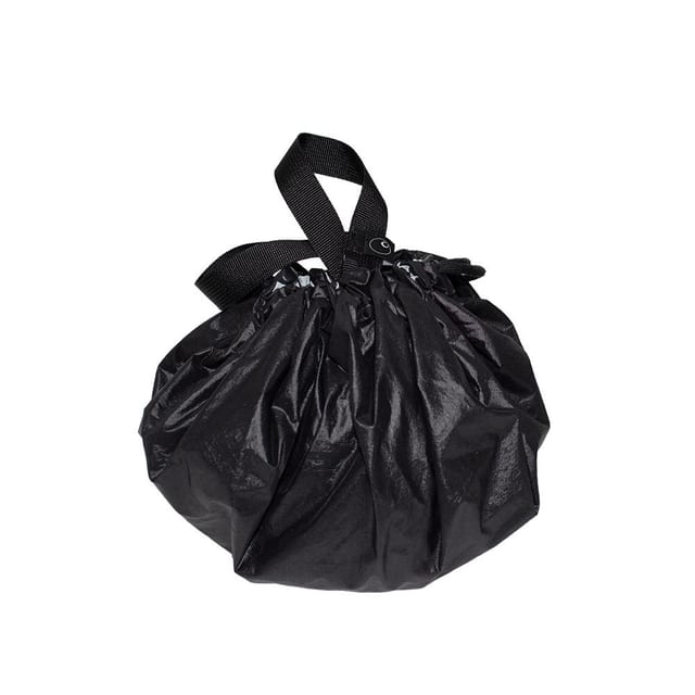Recycled Nylon Reversible Dumpling Pouch Bag - Black