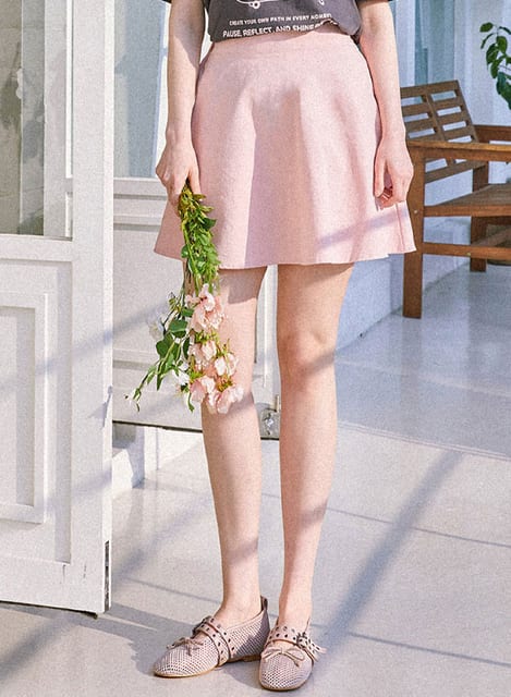 Flared mini skirt - Pink