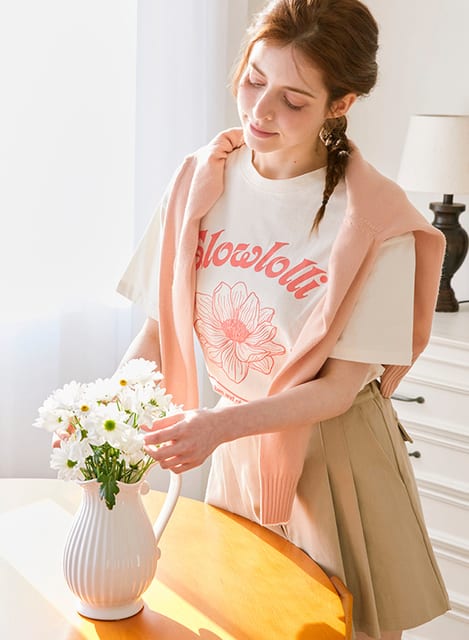 Flower ribbons t-shirt_3 Colors