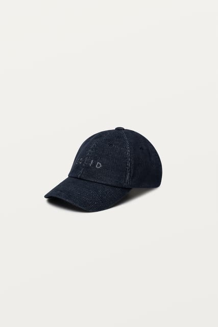 네이비 에센셜 로고 코듀로이 볼 캡