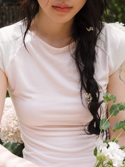 Bamboo raglan tee in Pink_뱀부 래글런티 핑크