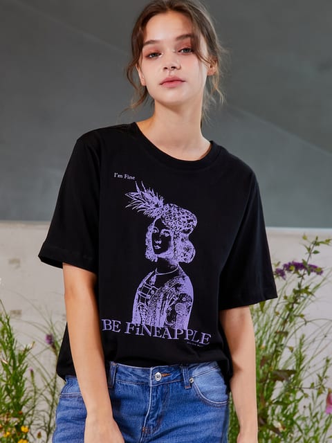 Be Fineapple Tee_Black