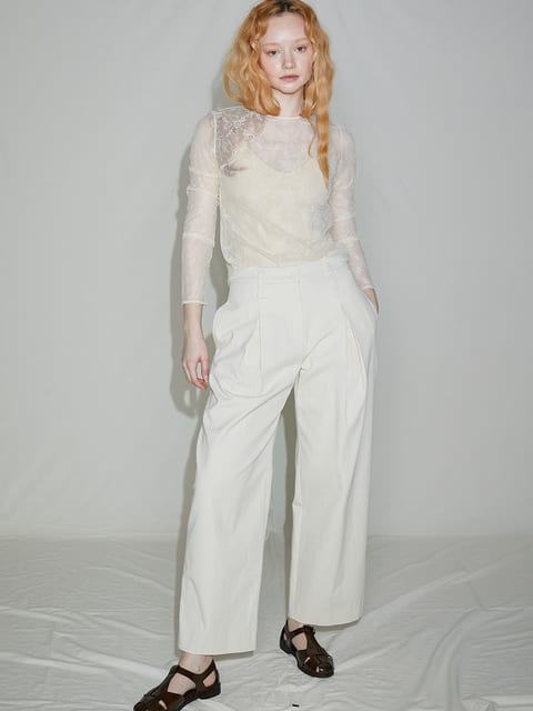 Cici Lace Seethrough Top_Ivory