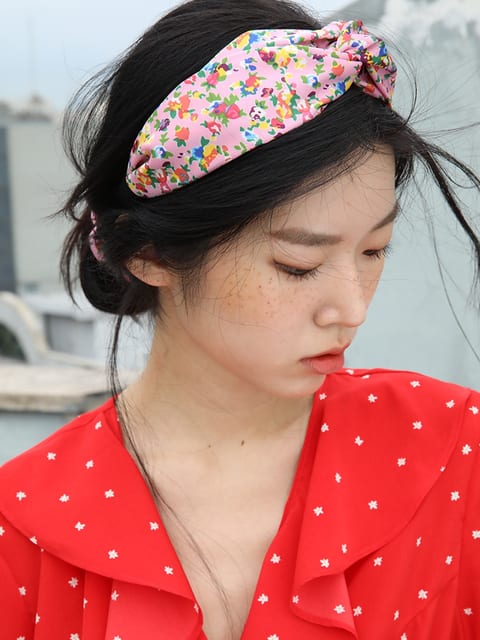 Sharon Flower Scrunchie_Pink