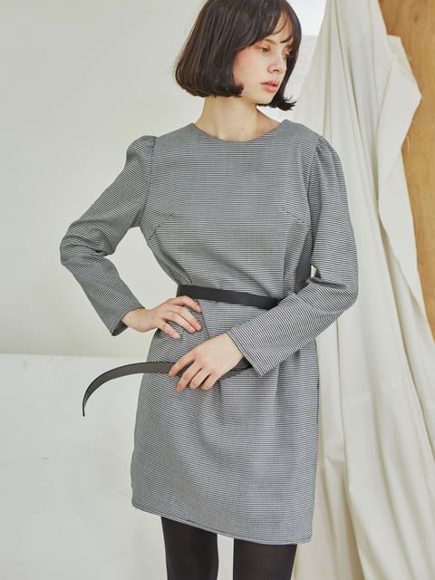 Small Hound Check Dress_Black